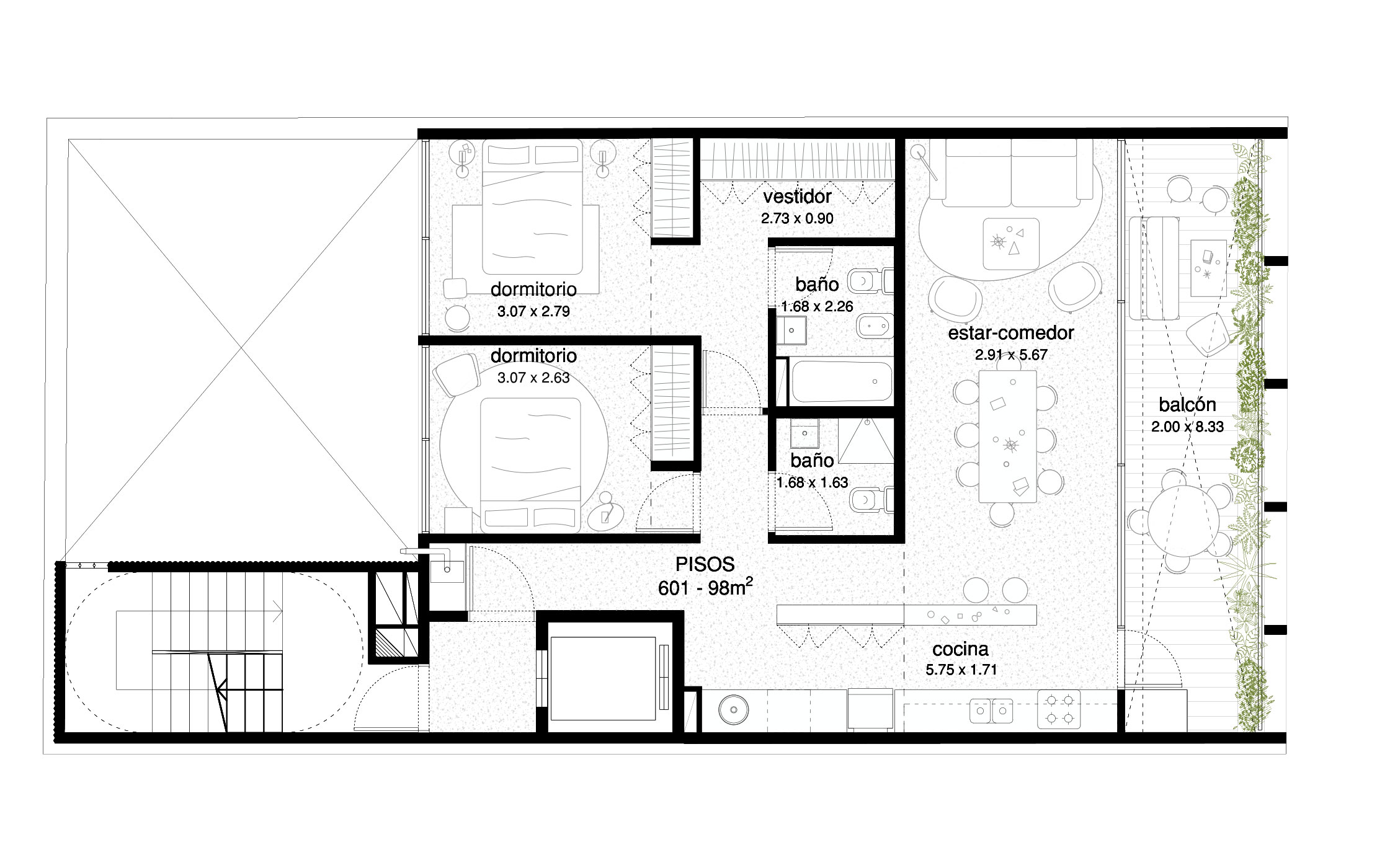 Es una unidad con balcón-terraza y conforma el retiro del edificio.
- - -
RESERVADO